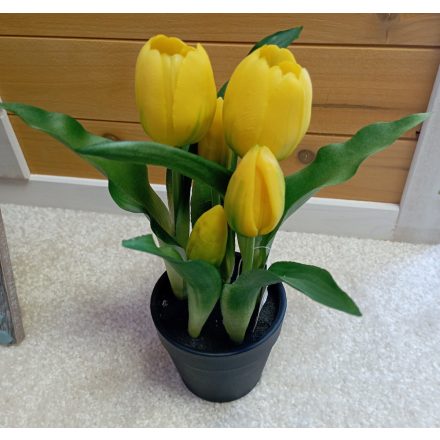Műanyag, cserepes tulipán 